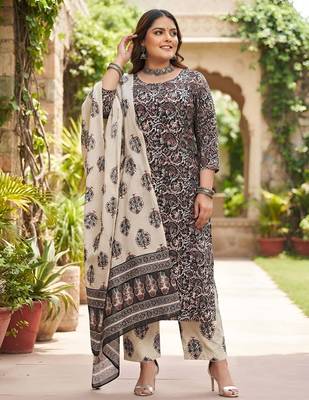 Multicolor floral printed cotton kurta set 3