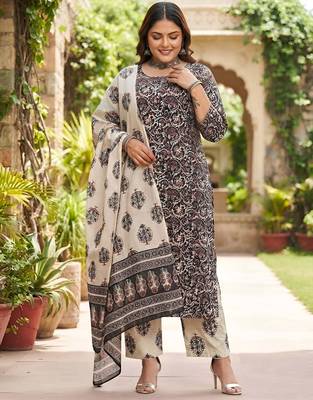 Multicolor floral printed cotton kurta set 4