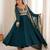 Teal georgette embroidered anarkali set