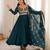 Teal georgette embroidered anarkali set