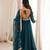 Teal georgette embroidered anarkali set