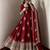 Maroon silk blend embroidered flared gown set