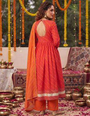 Pink floral printed cotton kurta set 2