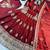 Maroon silk blend embroidered flared gown set