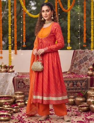 Pink floral printed cotton kurta set 4