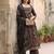 Black floral printed cotton kurta set