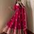 Rani-pink silk blend embroidered flared gown set