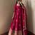 Rani-pink silk blend embroidered flared gown set