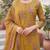 Yellow floral printed cotton kurta set