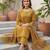 Yellow floral printed cotton kurta set