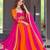 Multicolor silk blend embroidered anarkali set