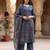 Blue floral printed cotton kurta set