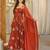 Brown silk blend embroidered anarkali set