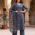 Blue floral printed cotton kurta set