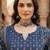 Blue floral printed cotton kurta set