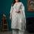 Grey floral printed cotton kurta set