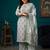 Grey floral printed cotton kurta set