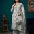 Grey floral printed cotton kurta set