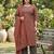 Maroon floral printed cotton kurta set