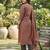 Maroon floral printed cotton kurta set