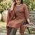 Maroon floral printed cotton kurta set