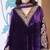 Purple velvet embroidered kurta set
