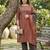 Maroon floral printed cotton kurta set