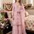 Pink faux georgette embroidered sharara set