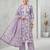 Lavender floral printed cotton kurta set