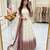 White georgette embroidered flared gown set