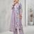 Lavender floral printed cotton kurta set