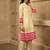 Yellow cotton linen stripes print kurta set