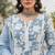 Blue floral printed cotton kurta set