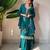 Teal georgette embroidered sharara set