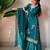 Teal georgette embroidered sharara set