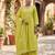 Green floral printed cotton kurta set