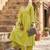 Green floral printed cotton kurta set