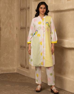 Polka dot fun cotton kurta set 1
