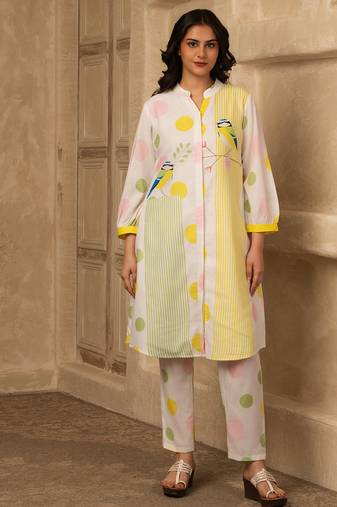 Polka dot fun cotton kurta set