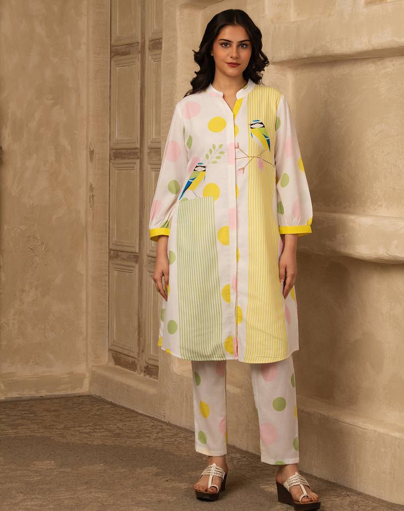 Polka dot fun cotton kurta set