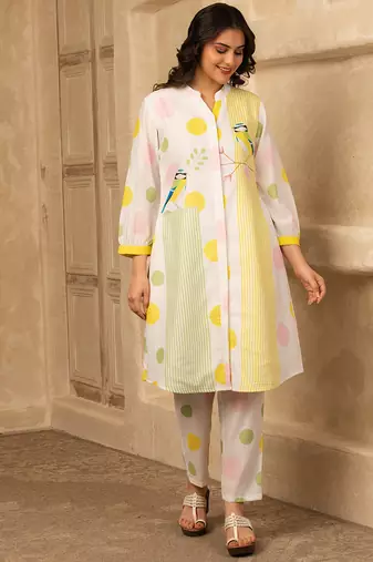 Polka dot fun cotton kurta set
