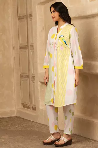 Polka dot fun cotton kurta set