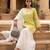 Green floral printed cotton kurta set