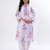 Lavender stripes cotton kurta set
