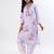 Lavender stripes cotton kurta set