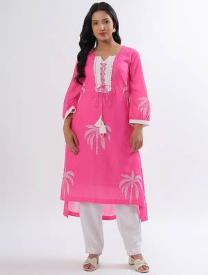 Pink coconut cotton kurta set 1