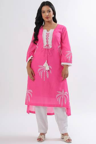 Pink coconut cotton kurta set