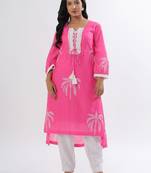 Pink coconut cotton kurta set