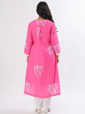 Pink coconut cotton kurta set 3