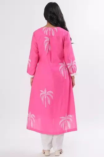 Pink coconut cotton kurta set